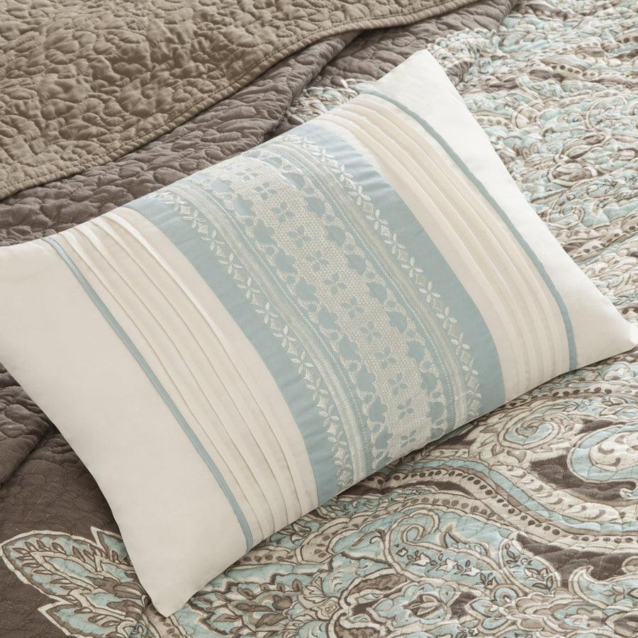Olliix.com Comforters & Blankets - Geneva Full/Queen 6 Piece Reversible Coverlet Set Brown
