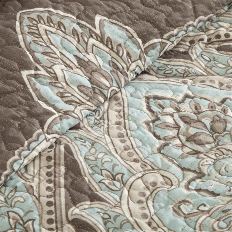 Olliix.com Comforters & Blankets - Geneva Full/Queen 6 Piece Reversible Coverlet Set Brown