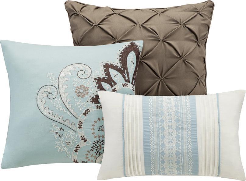 Olliix.com Comforters & Blankets - Geneva Full/Queen 6 Piece Reversible Coverlet Set Brown