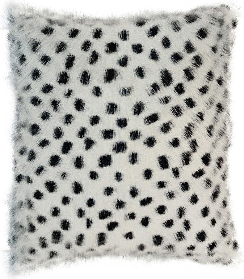 Tov Furniture Pillows & Throws - Genuine Goatskin 16" Pillow White Leopard