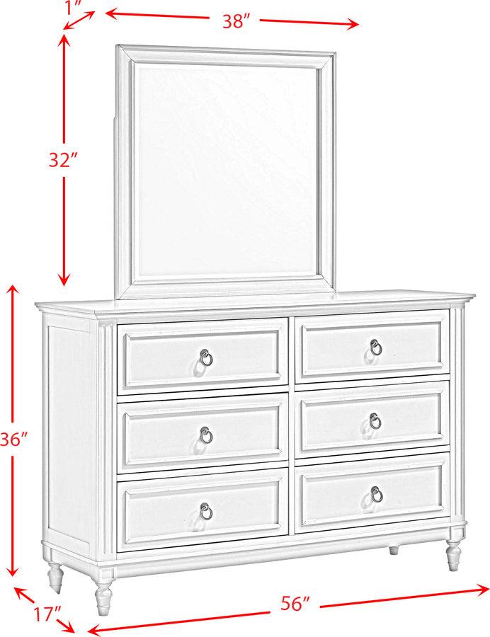 Elements Bedroom Sets - Gia 6-Drawer Dresser and Mirror Set