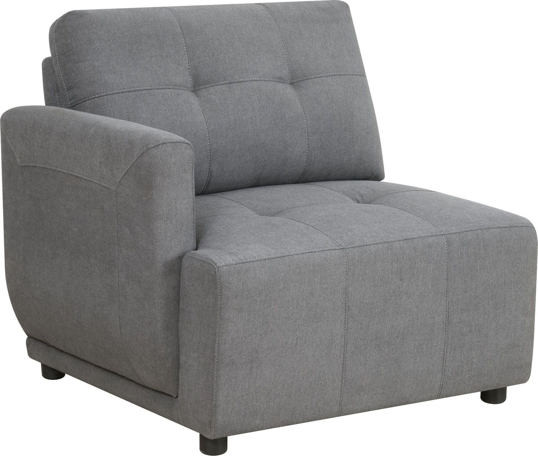 Elements Accent Chairs - Gianni Modular Left Hand Facing Chair With Pillow Charcoal