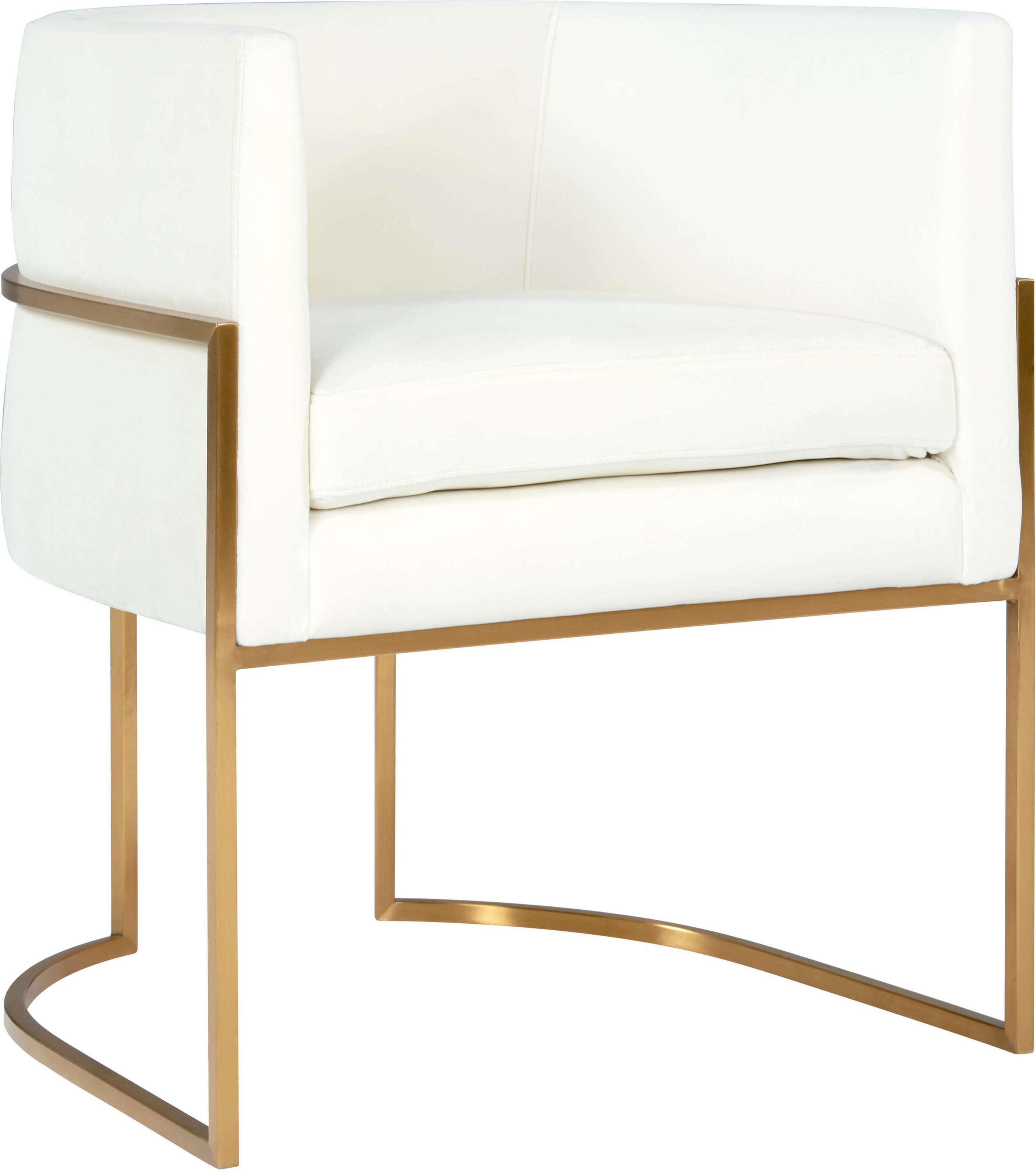 Tov Furniture Dining Chairs - Giselle Cream Velvet Dining Chair Gold Leg