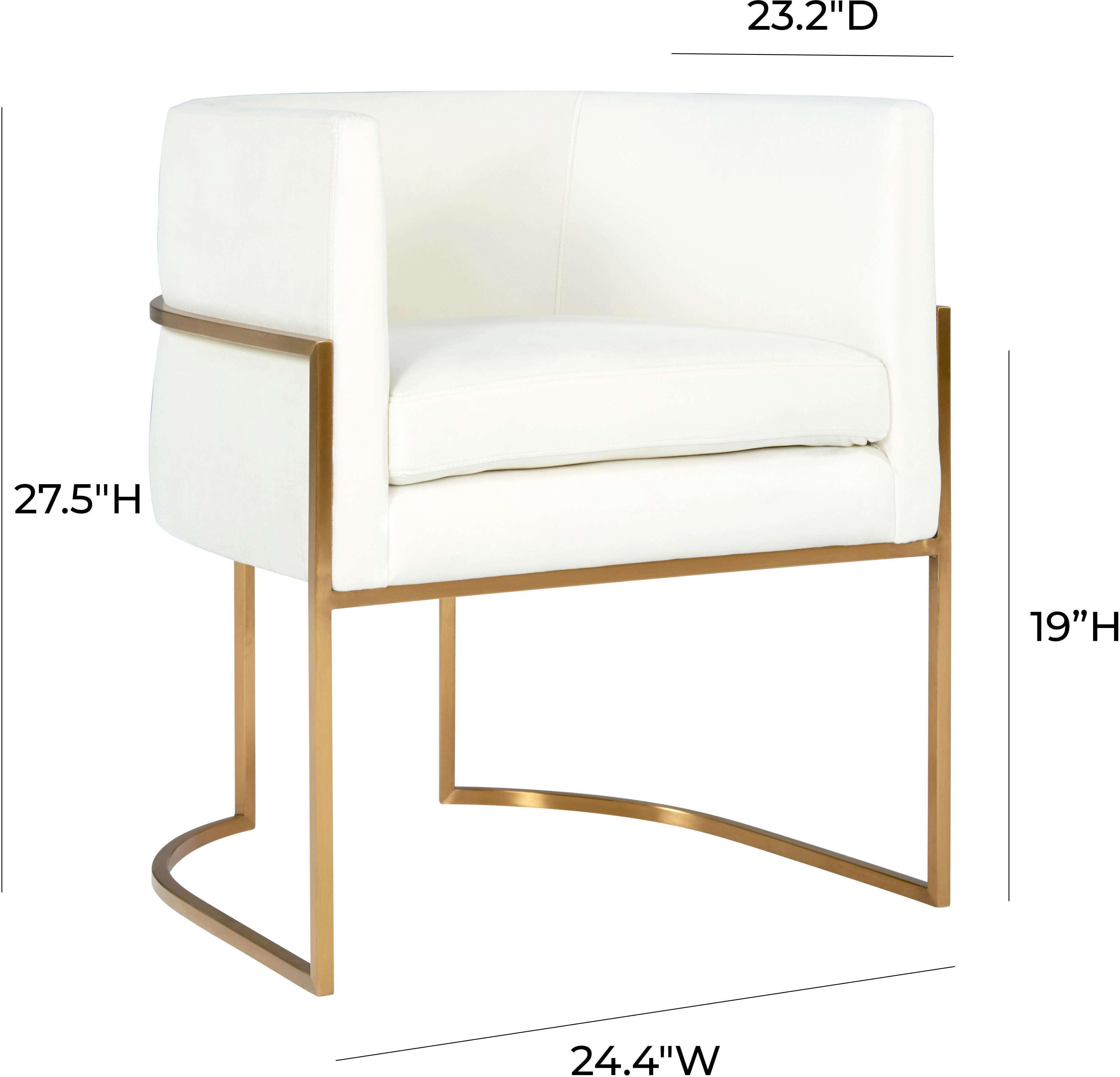 Tov Furniture Dining Chairs - Giselle Cream Velvet Dining Chair Gold Leg