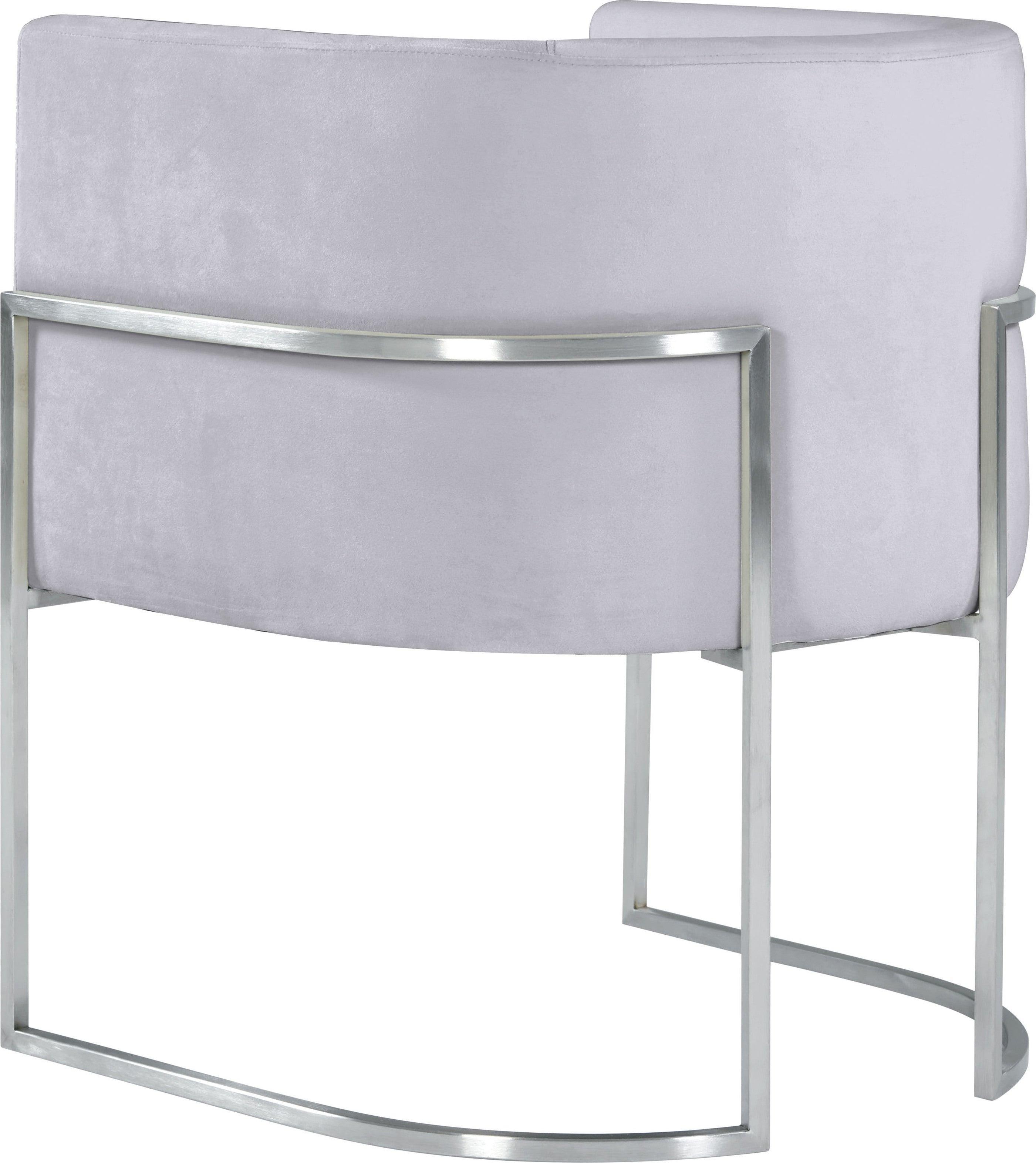 Tov Furniture Dining Chairs - Giselle Gray Velvet Dining Chair with Silver Leg