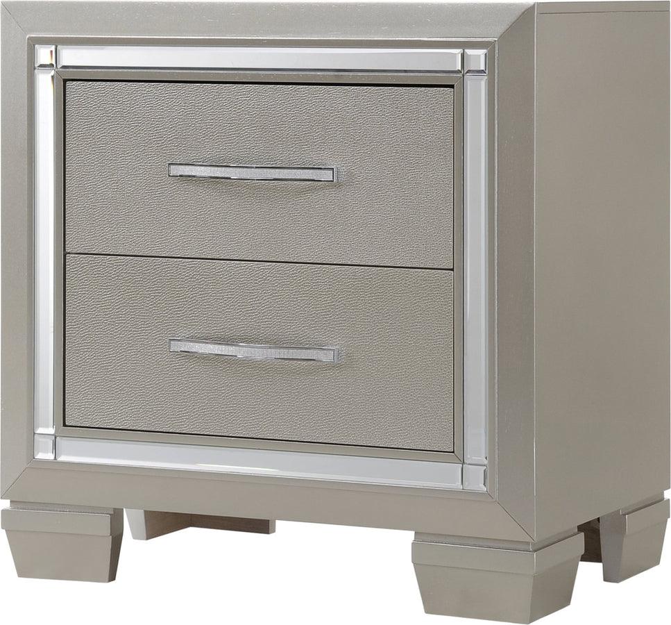 Elements Bedroom Sets - Glamour King Platform Storage 6PC Bedroom Set Champagne