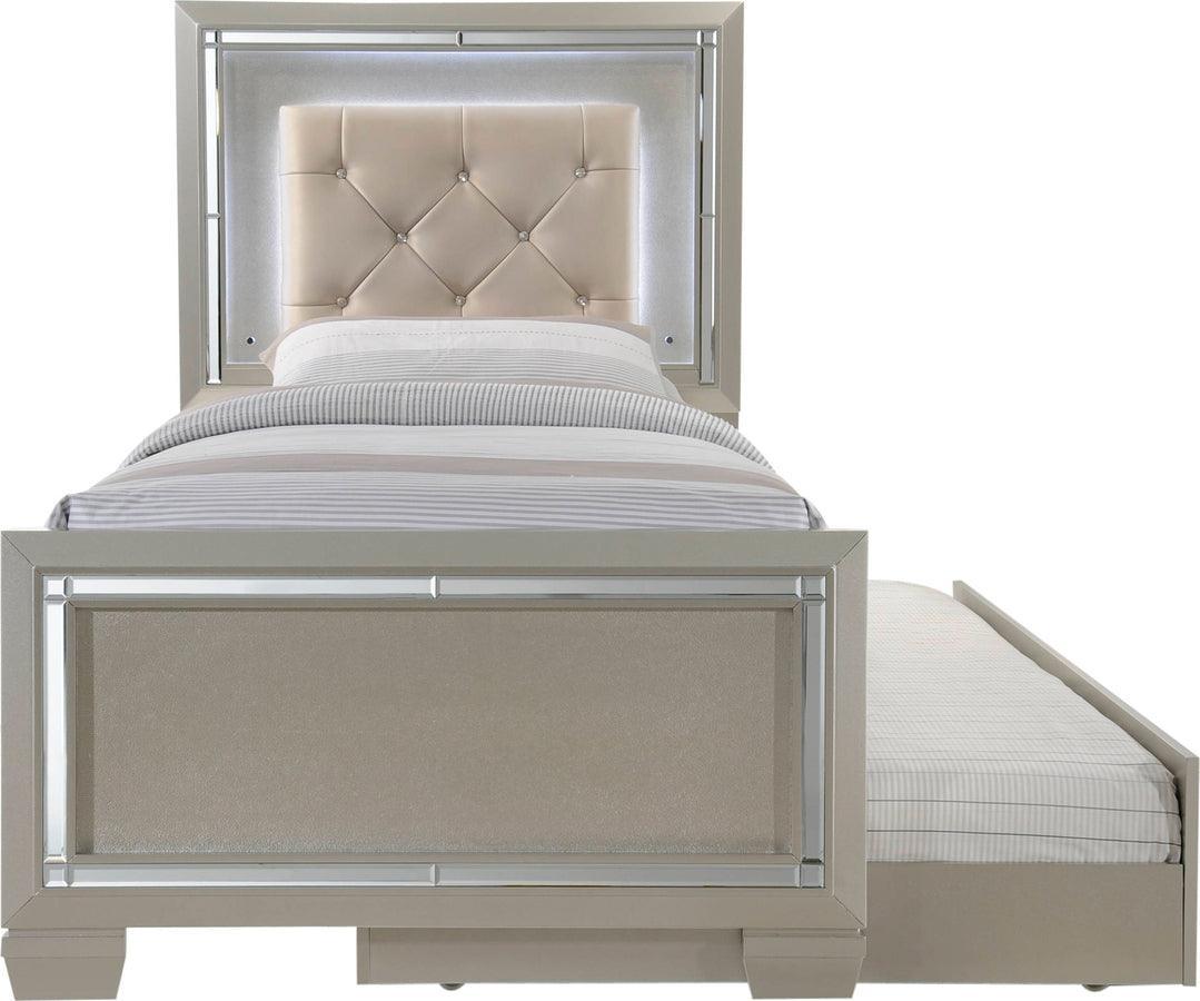 Elements Beds - Glamour Youth Twin Platform Bed w/ Trundle Champagne