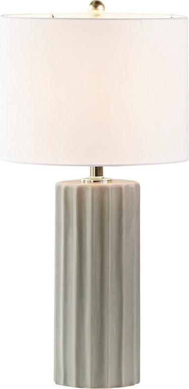 Olliix.com Table Lamps - Glendale Modern/Contemporary Ceramic Ribbed Table Lamp 27" 13"W x 13"D x26"H White