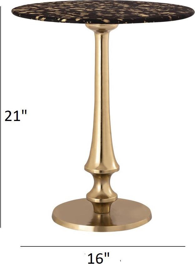 Tov Furniture Side & End Tables - Goathide Side Table Black & Gold