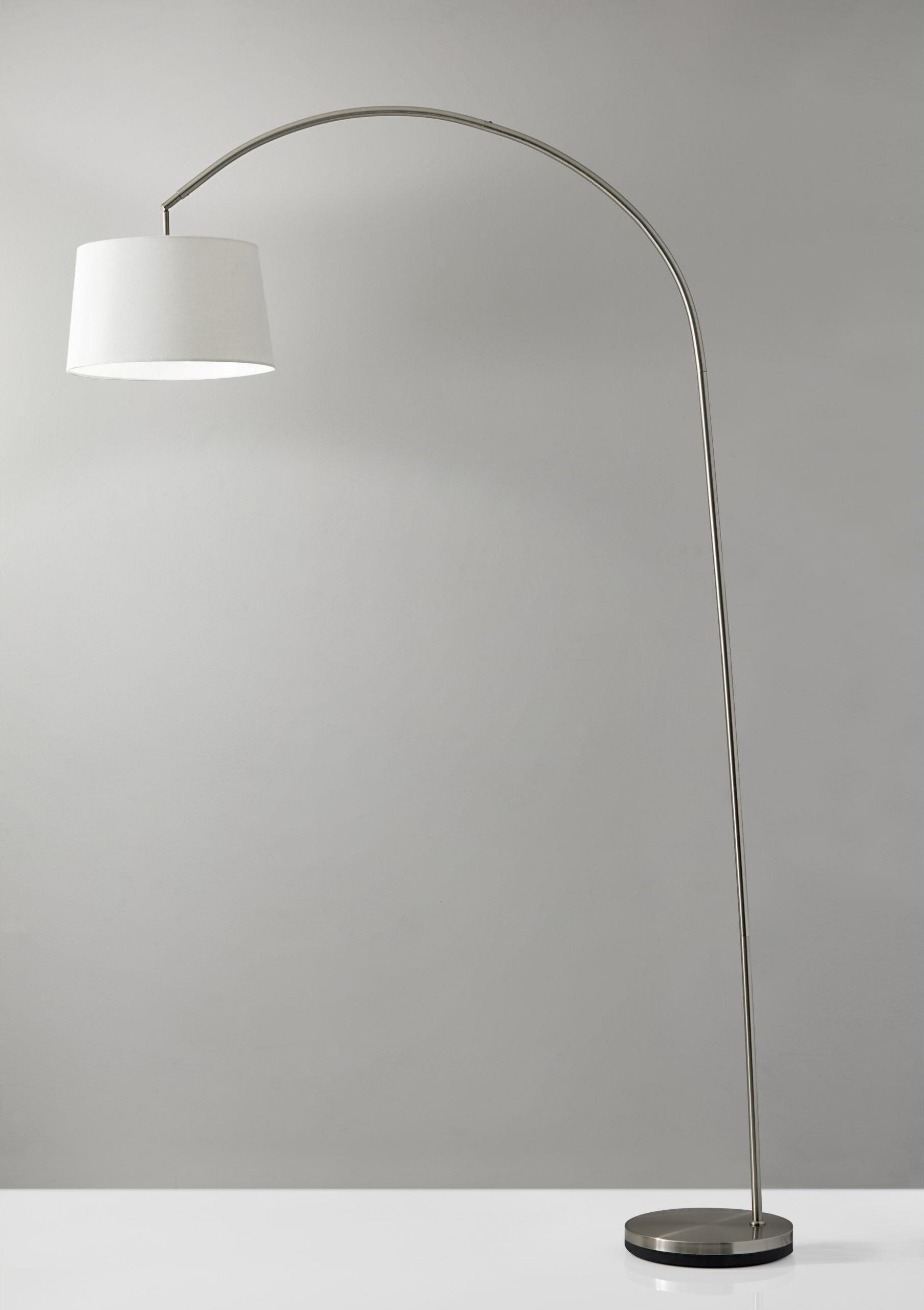 Adesso Floor Lamps - Goliath Arc Lamp Brushed Steel