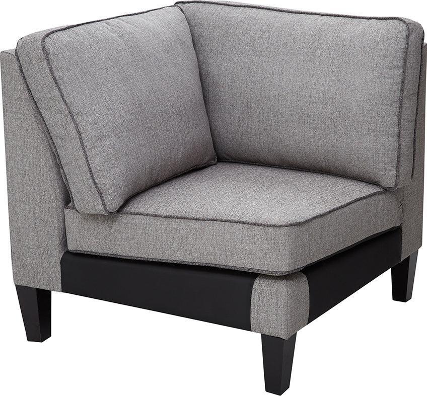 Olliix.com Accent Chairs - Gordon Traditional Modular Chair Corner 36" x 36" x 35.5" Gray