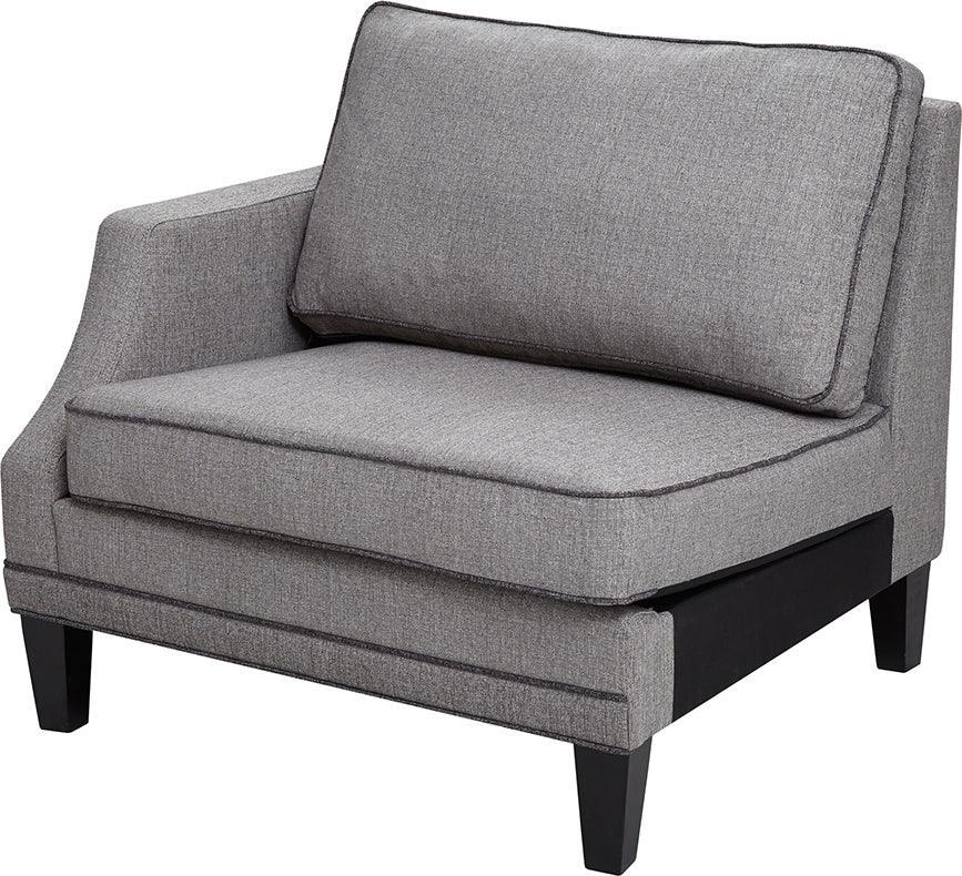 Olliix.com Accent Chairs - Gordon Traditional Modular Chair Left Arm 37.125" x 36" x 35.5" Gray