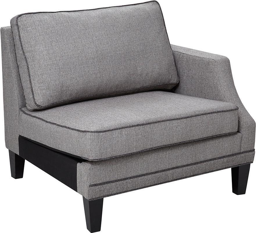 Olliix.com Accent Chairs - Gordon Traditional Modular Chair Right Arm 37.125" x 36" x 35.5" Gray