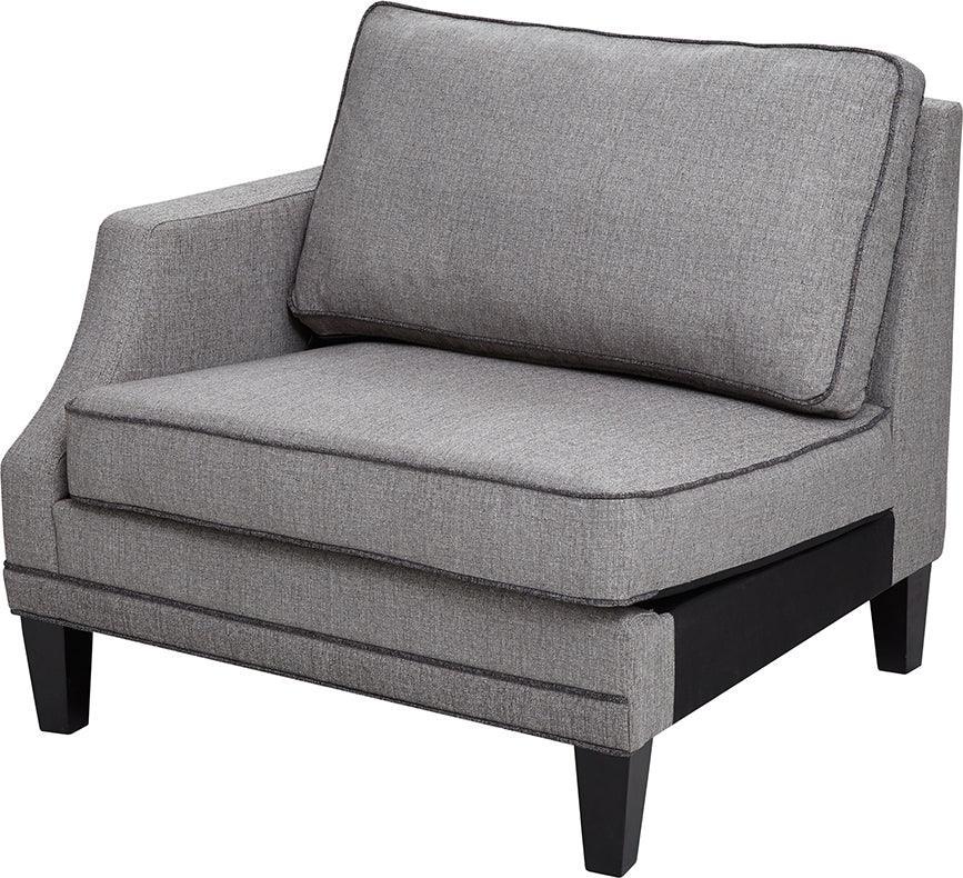 Olliix.com Accent Chairs - Gordon Transitional Modular Chair Left Arm 36.25"W x 35.25"D x 31.75"H Gray