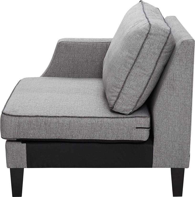 Olliix.com Accent Chairs - Gordon Transitional Modular Chair Left Arm 36.25"W x 35.25"D x 31.75"H Gray