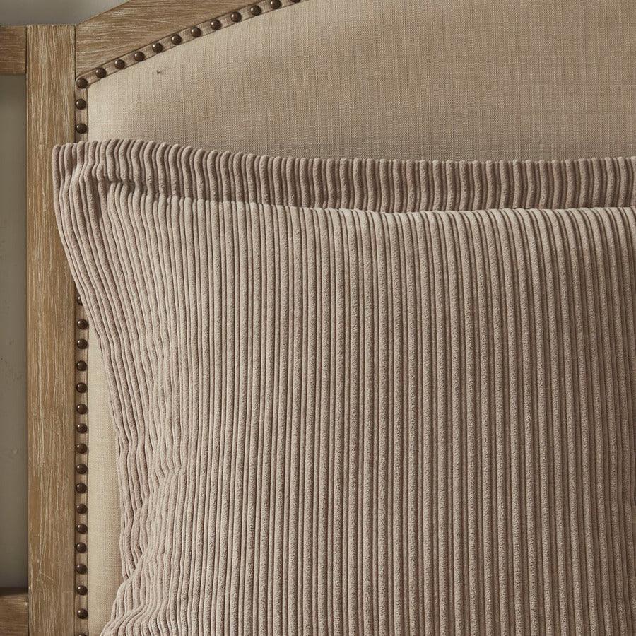 Olliix.com Comforters & Blankets - Grace Geometric Jacquard Comforter Set Taupe Queen
