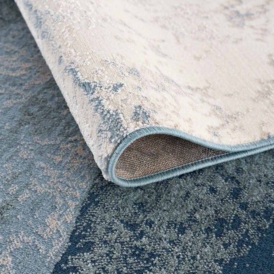 Olliix.com Indoor Rugs - Grace Transitional Abstract Wave Area Rug 8x10' Blue