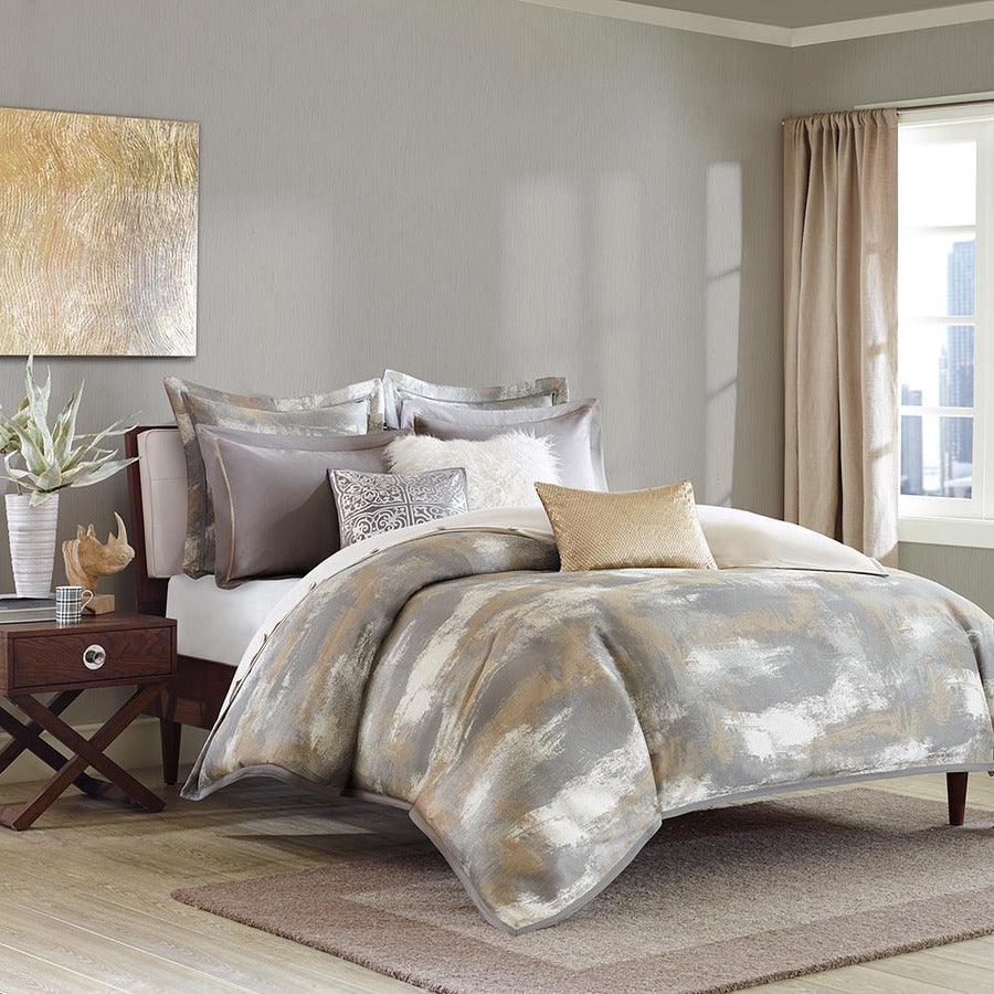 Olliix.com Comforters & Blankets - Graphix Global Inspired| Jacquard Comforter Set Gray King