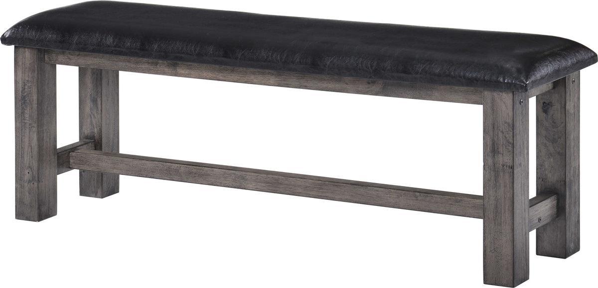 Elements Benches - Grayson Bench w. PU Padded Seat Grey Oak