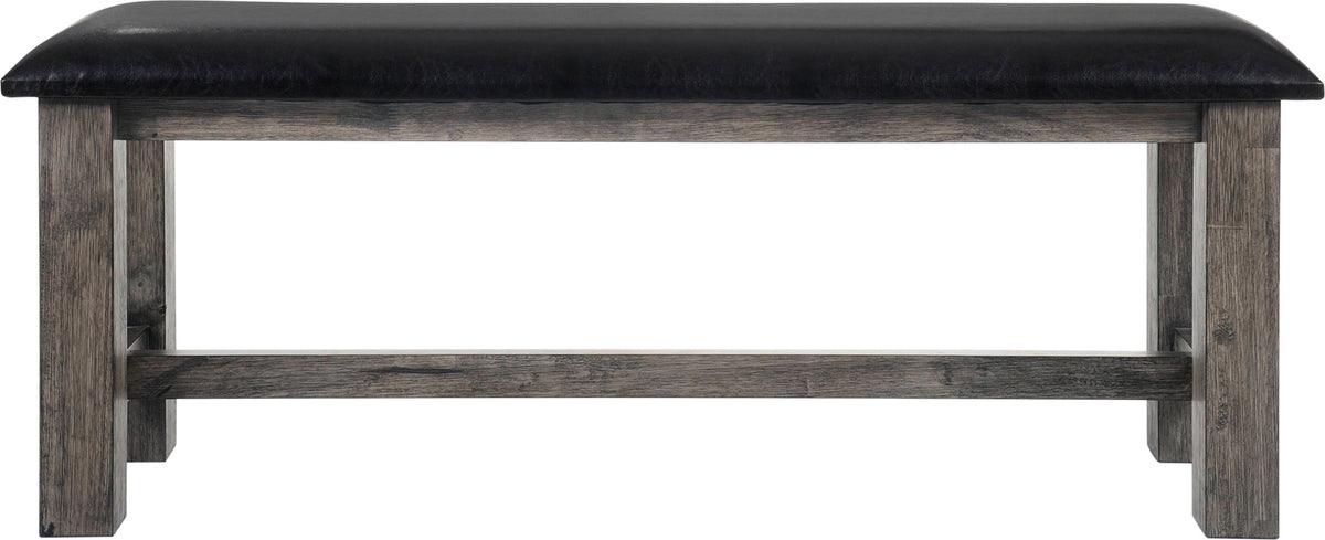 Elements Benches - Grayson Bench w. PU Padded Seat Grey Oak