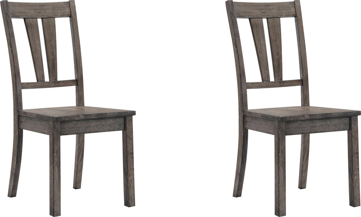 Elements Dining Chairs - Grayson Fan Back Chair w. Wooden Seat Grey Oak