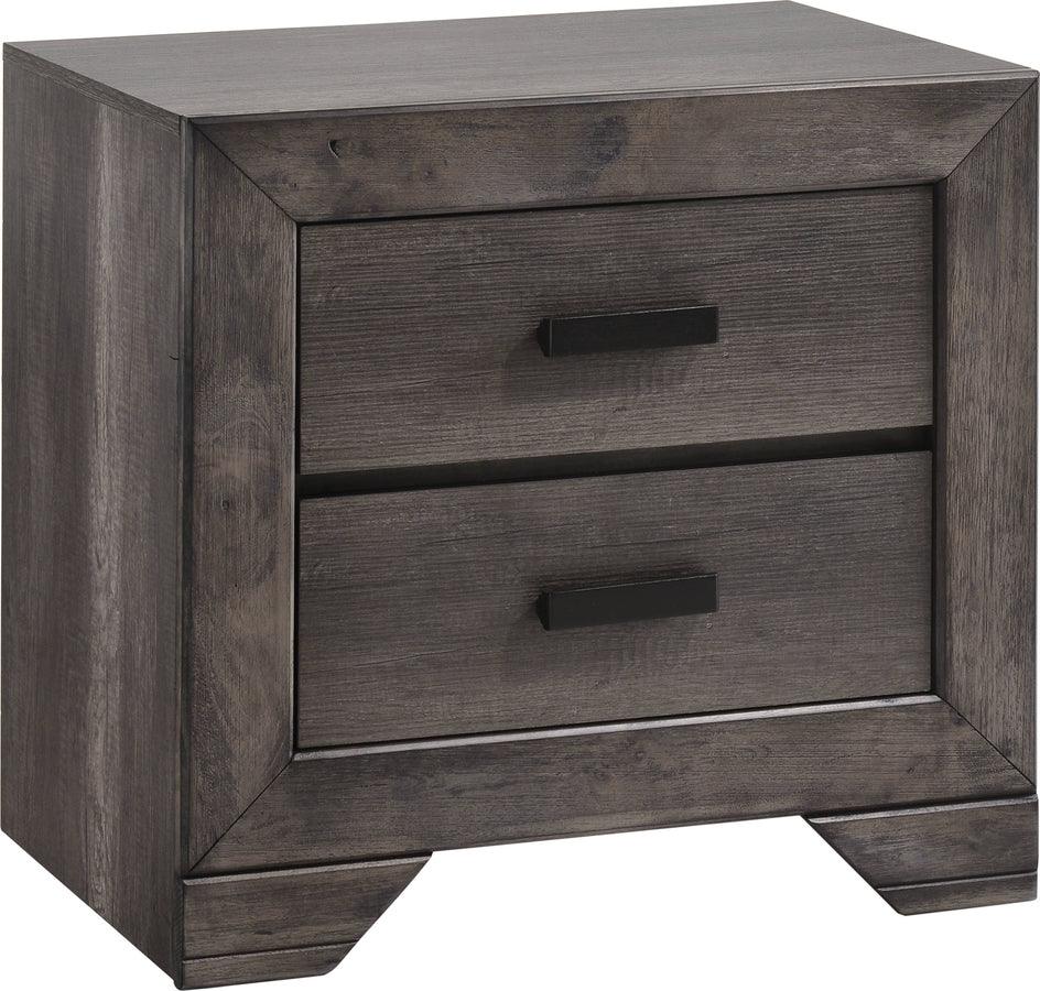 Elements Bedroom Sets - Grayson Queen Storage Poster 4PC Bedroom Set Grey Oak