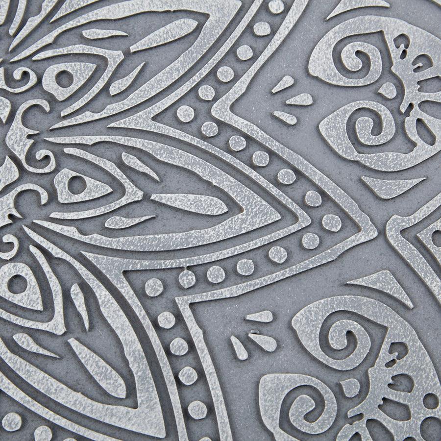 Olliix.com Wall Art - Grey Medallion Grey Carved Wall Panel Grey