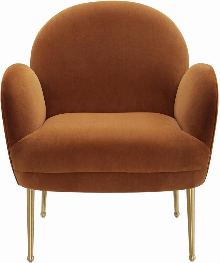 Tov Furniture Accent Chairs - Gwen Cognac Velvet Chair