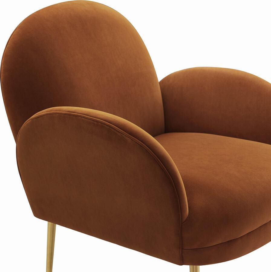Tov Furniture Accent Chairs - Gwen Cognac Velvet Chair