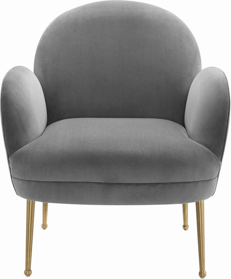 Tov Furniture Accent Chairs - Gwen Grey Velvet Chair 34"H