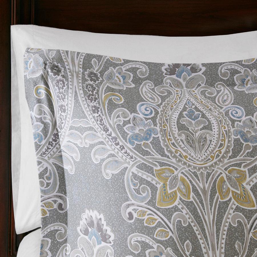Olliix.com Comforters & Blankets - Hallie 20 " D 6 Piece Cotton Comforter Set Gray Queen