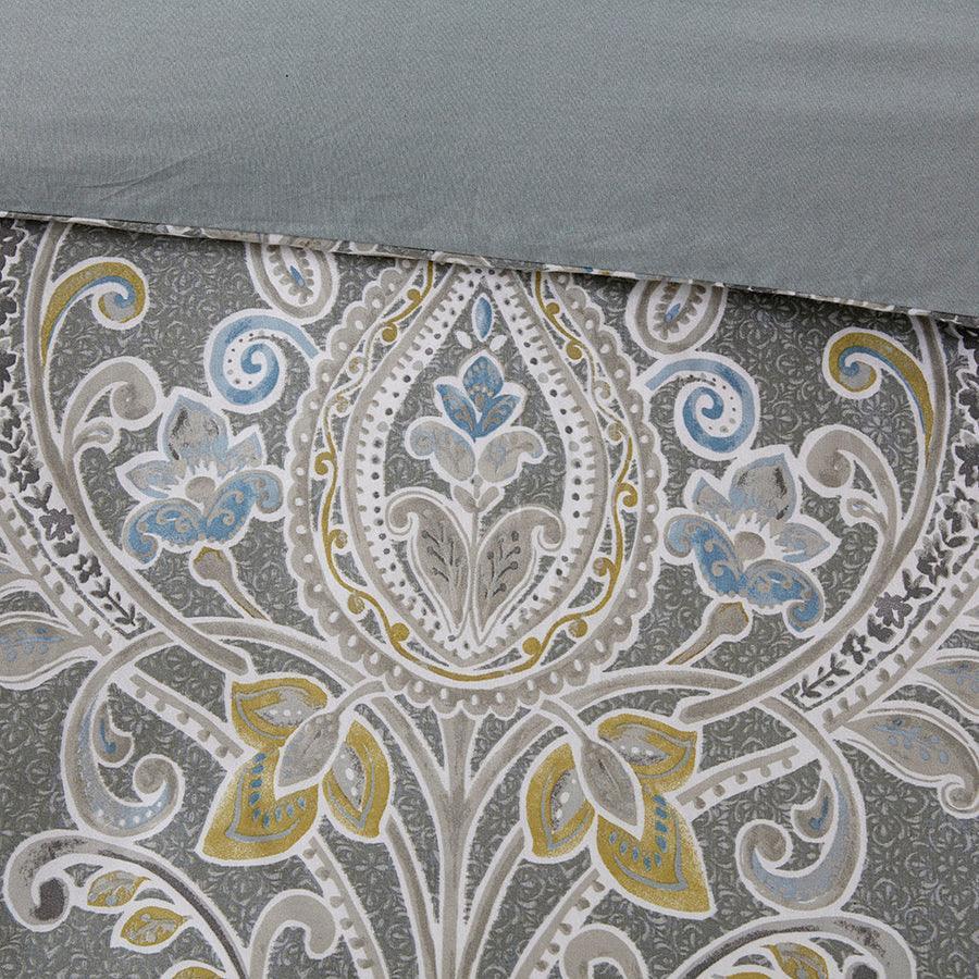 Olliix.com Comforters & Blankets - Hallie 6 Piece Traditional Cotton Comforter Set Gray King