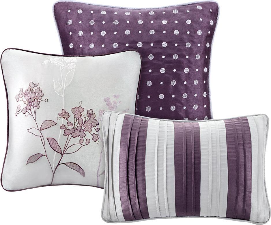 Olliix.com Comforters & Blankets - Hampton King 7 Piece Comforter Set Plum