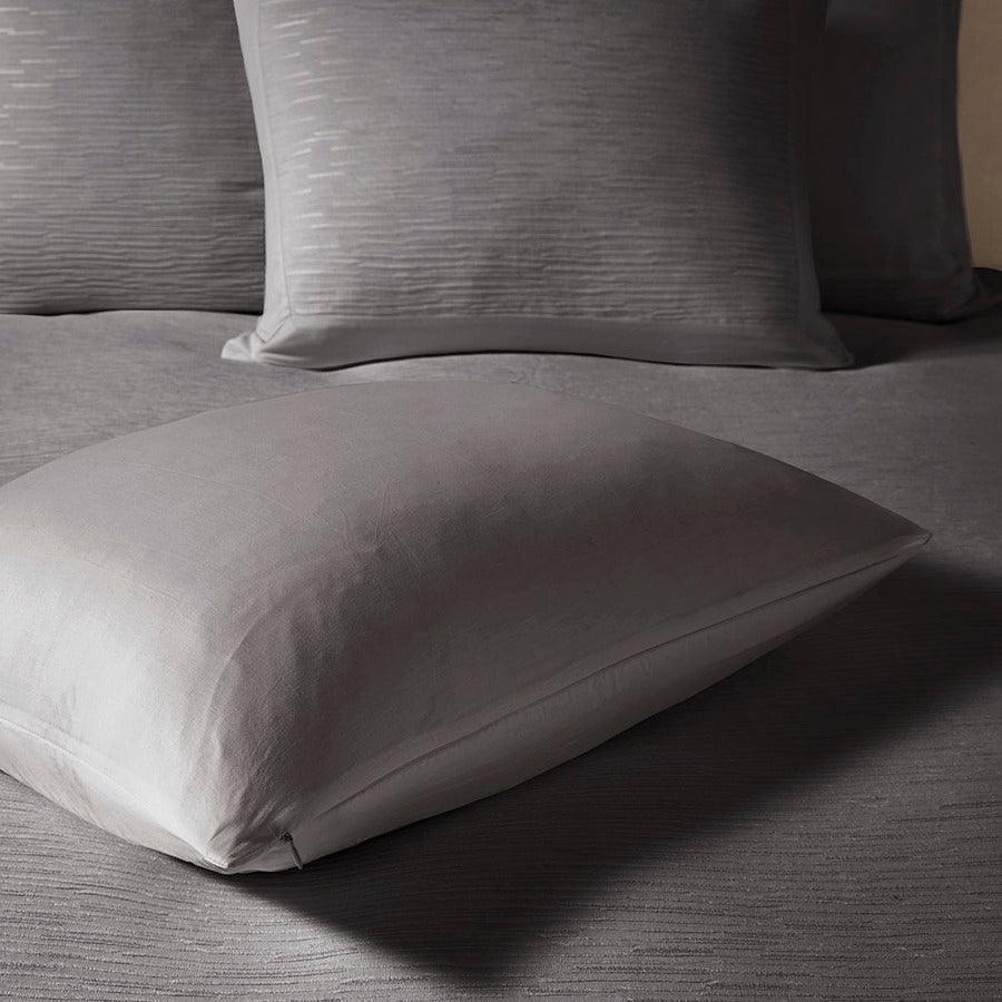 Olliix.com Comforters & Blankets - Hanae Cotton Blend Yarn Dyed 3 Piece Comforter Set Gray King