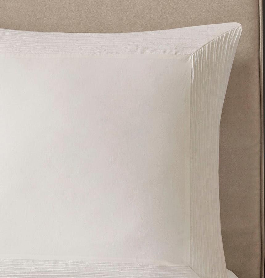 Olliix.com Pillowcases & Shams - Hanae Cotton Blend Yarn Dyed Euro Sham White