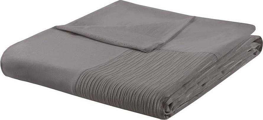 Olliix.com Duvet & Duvet Sets - Hanae Global Inspired Cotton Blend Yarn Dyed 3 Piece Duvet Cover Set King/Cal King Gray