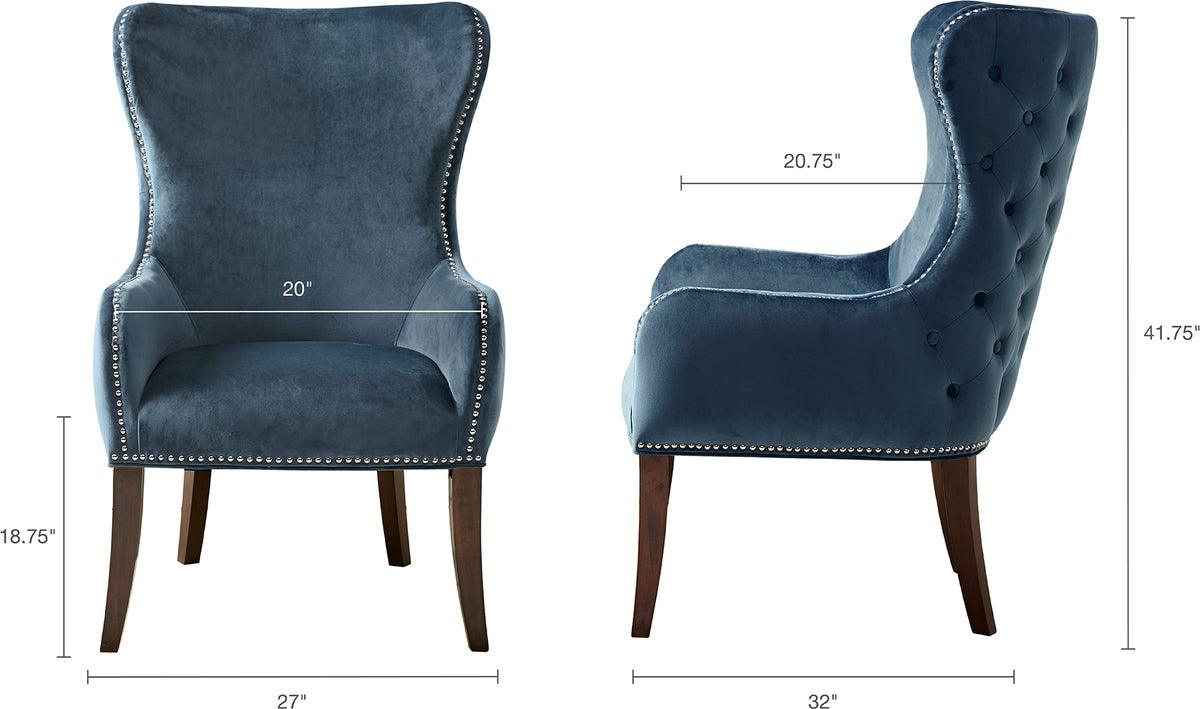 Olliix.com Accent Chairs - Hancock Button Tufted Back Accent Chair Blue