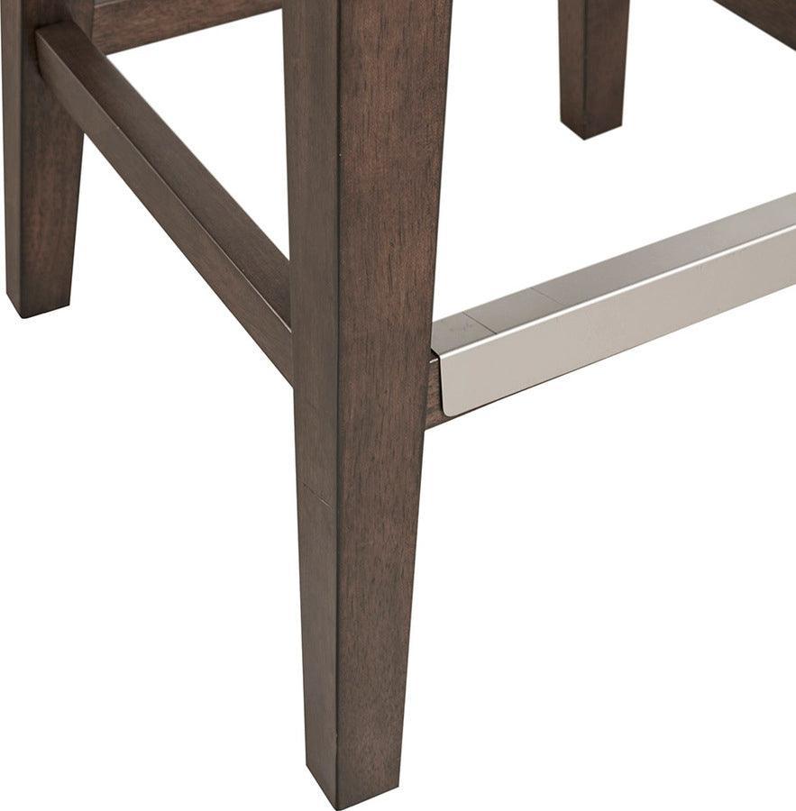 Olliix.com Barstools - Hancock High Wingback 27" Swivel Counter Stool with Nailhead Accent Dark Blue