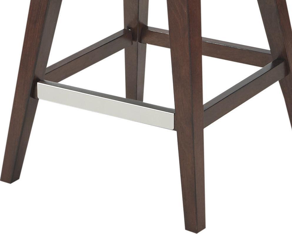 Olliix.com Barstools - Hancock High Wingback Button Tufted Upholstered 27" Swivel Counter Stool with Nailhead Accent Camel