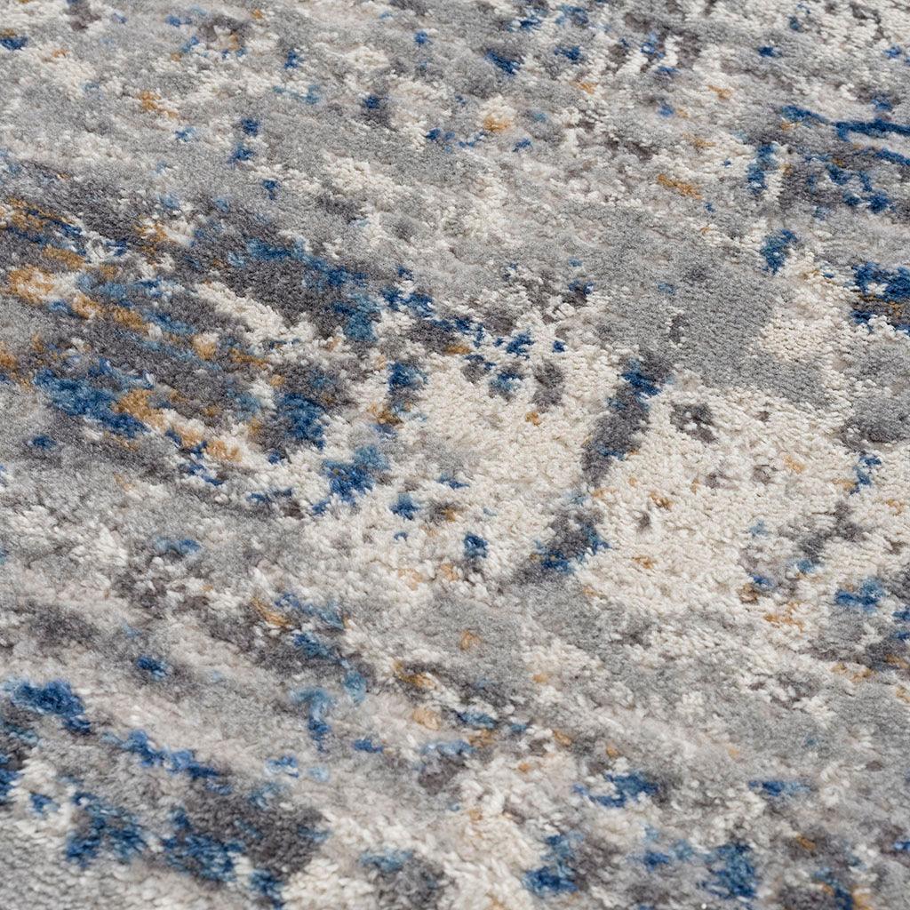 Olliix.com Indoor Rugs - Harley 4x6 Area Rug Blue & Cream