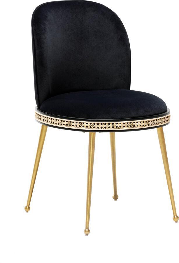 Tov Furniture Dining Chairs - Harley Black Velvet Dining Chair Black