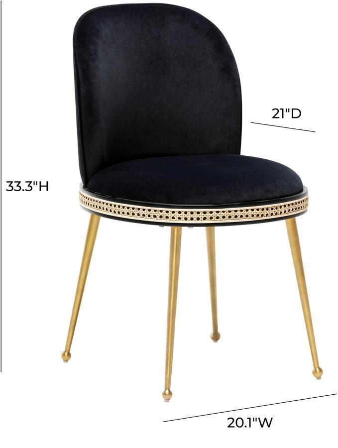 Tov Furniture Dining Chairs - Harley Black Velvet Dining Chair Black