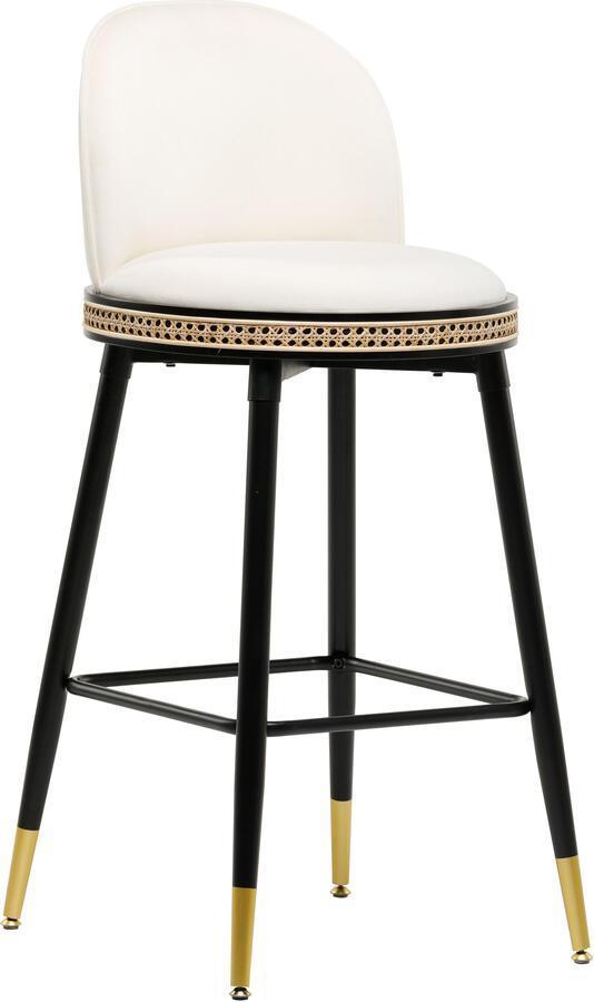 Tov Furniture Barstools - Harley Cream Velvet Bar Stool Cream