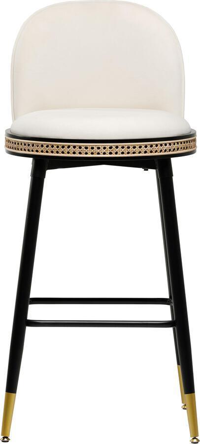 Tov Furniture Barstools - Harley Cream Velvet Bar Stool Cream