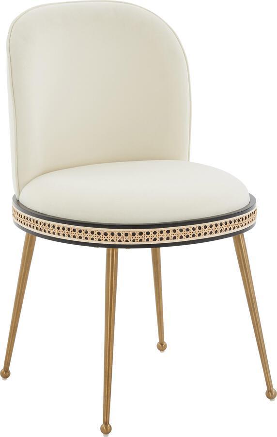 Tov Furniture Dining Chairs - Harley Cream Velvet Dining Chair Cream