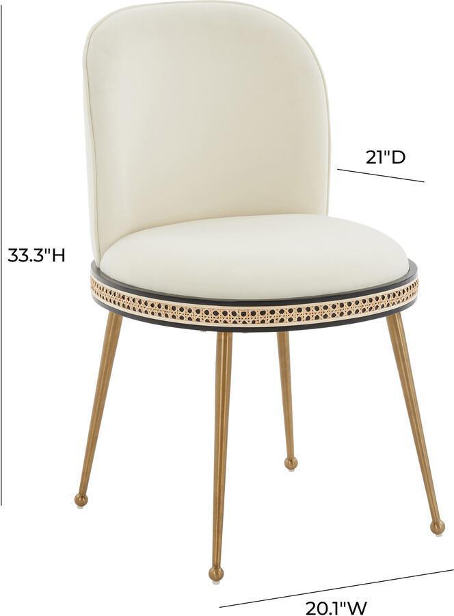 Tov Furniture Dining Chairs - Harley Cream Velvet Dining Chair Cream