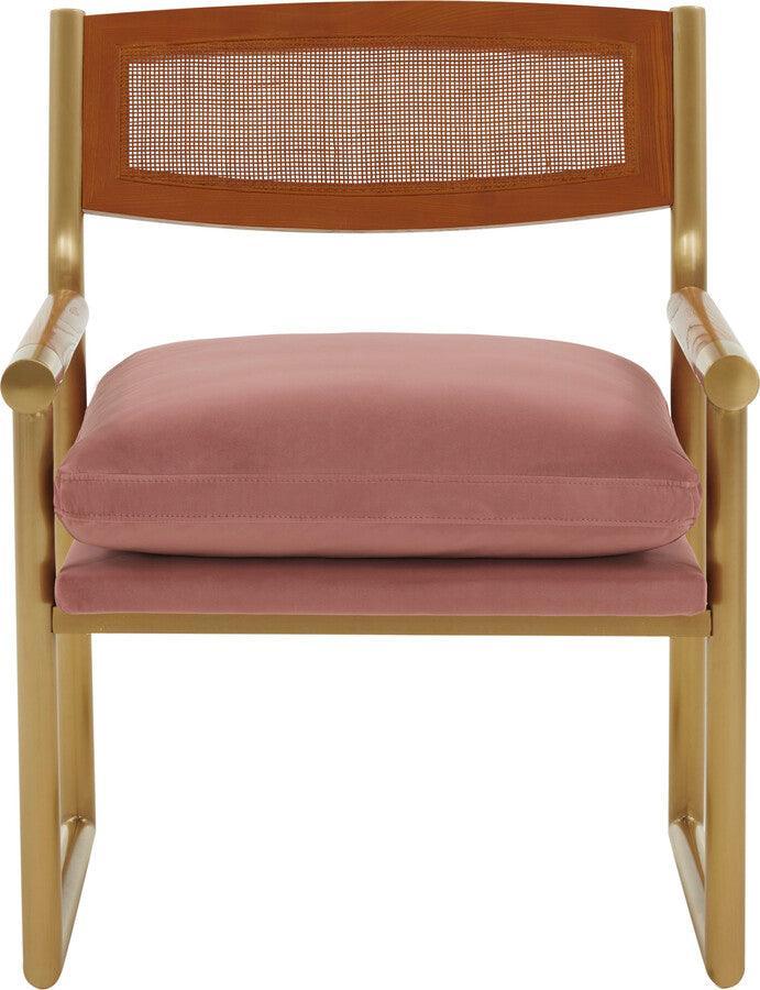 Tov Furniture Accent Chairs - Harlow Rattan Mauve Velvet Chair