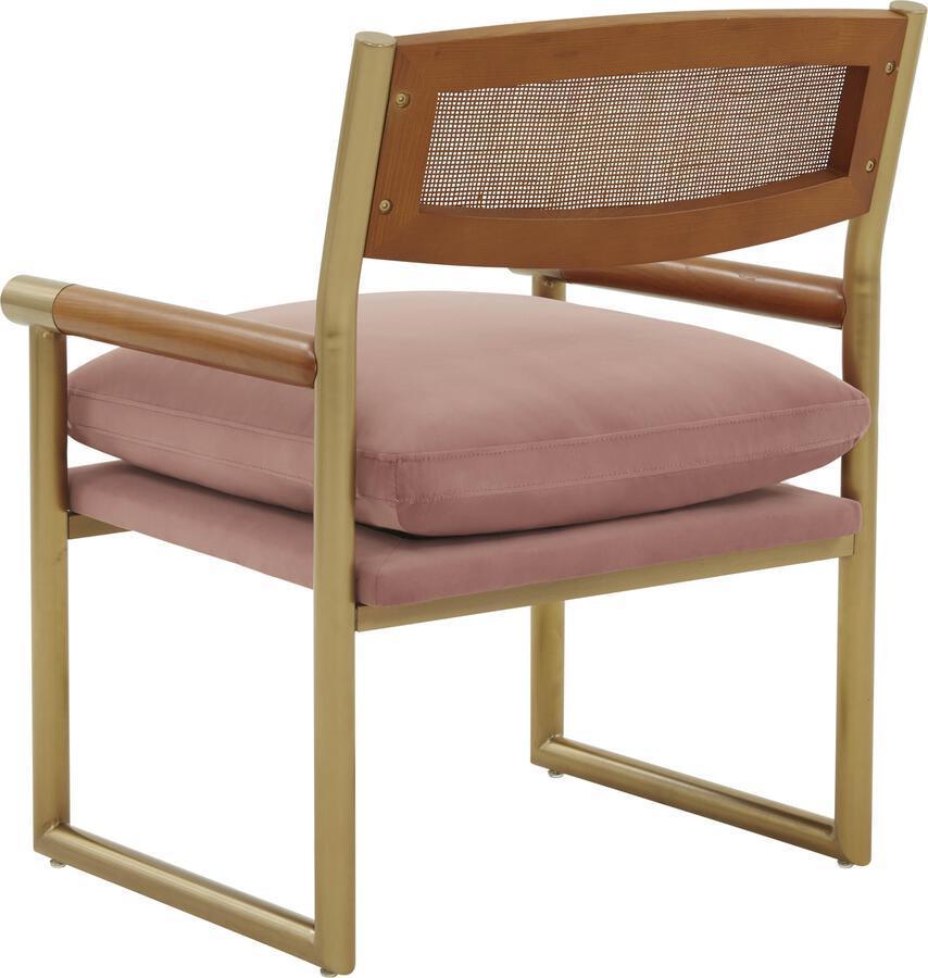 Tov Furniture Accent Chairs - Harlow Rattan Mauve Velvet Chair
