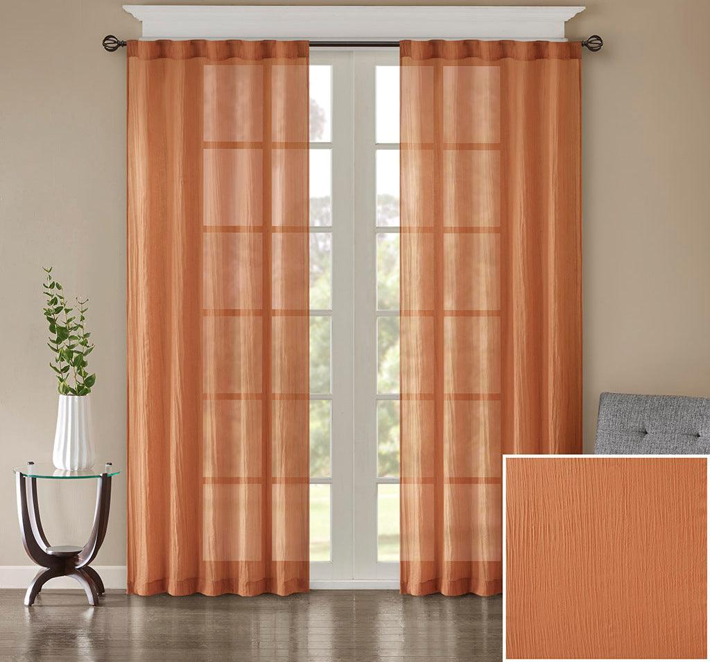 Olliix.com Curtains - Harper 84" Solid Crushed Window Panel Pair Spice