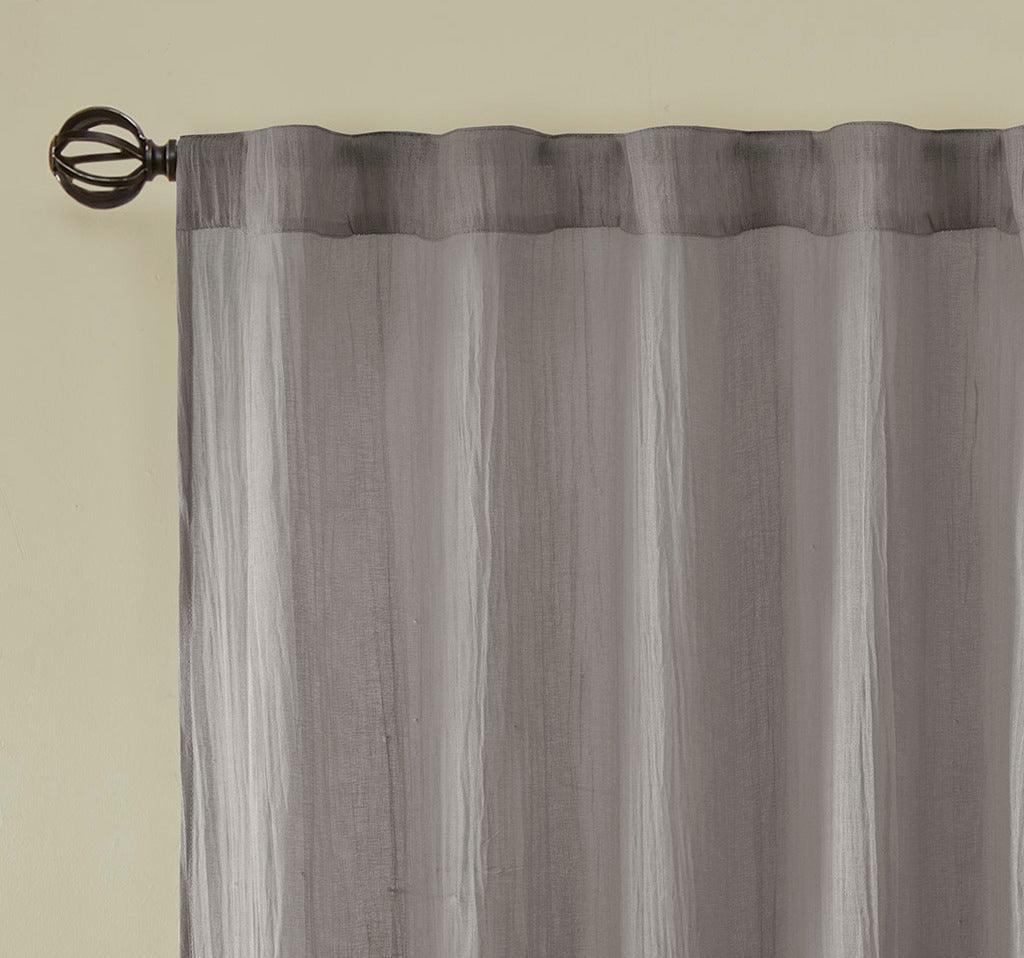 Olliix.com Curtains - Harper 95" Solid Crushed Window Panel Pair Gray